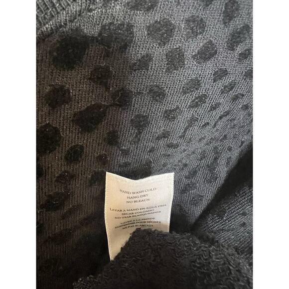 Rails Top Women's Medium Black Crew Neck Marlo Flocked Cobra ide Zip Sweatshirt - Picture 5 of 5